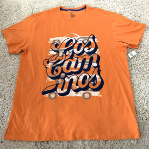 GAP T-Shirt Mens XXL Orange Short Sleeve LOS CAMINOS Graphic Tee NEW
